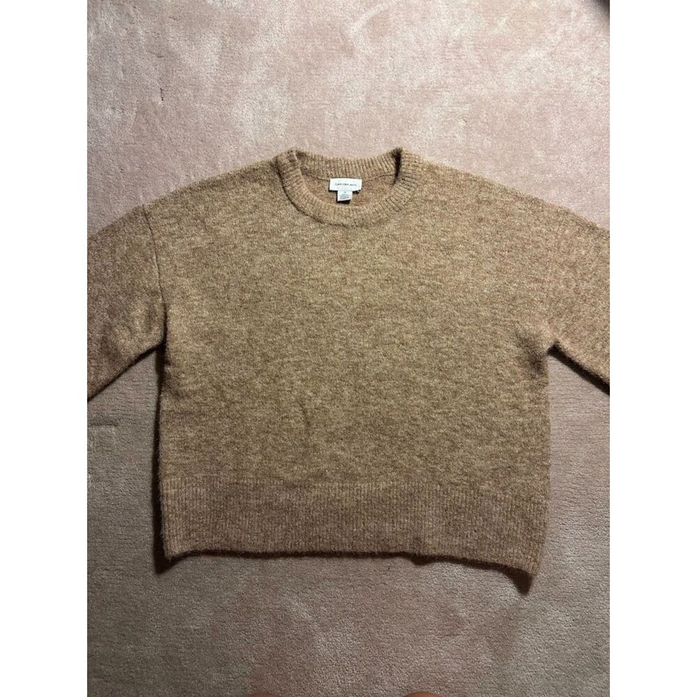 Calvin Klein Jeans Brown Fuzzy Crewneck Sweater Size L